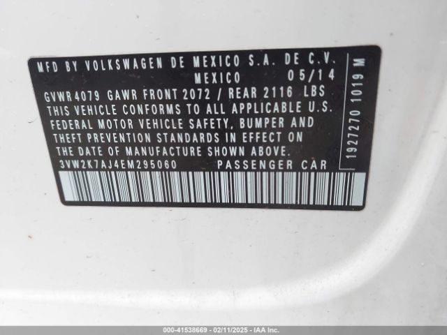 3VW2K7AJ4EM295060 Volkswagen Jetta 2.0l S