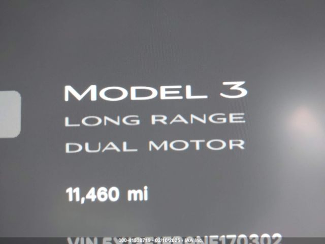 5YJ3E1EB9NF170302 Tesla Model 3 Long Range Dual Motor All-wheel Drive