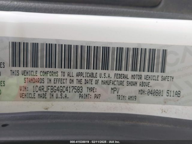 1C4RJFBG4GC417583 Jeep Grand Cherokee Limited 75th Anniversary