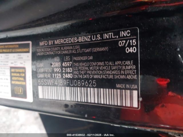 55SWF4JB9FU089625 Mercedes-Benz C 300 Luxury/sport