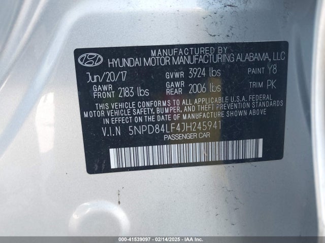 Hyundai ELANTRA SEL 2018 5NPD84LF4JH245941 Image 9