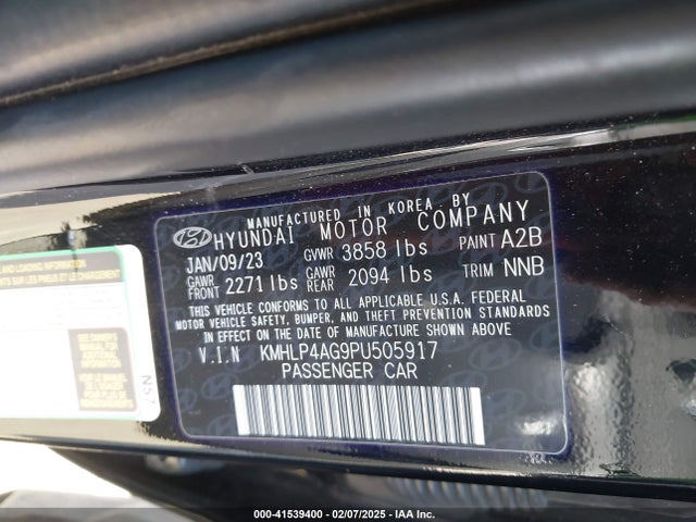 KMHLP4AG9PU505917 Hyundai Elantra Limited