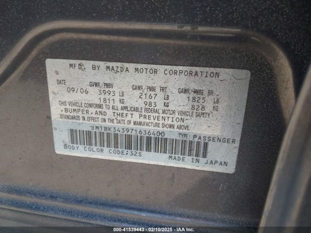 2007 MAZDA MAZDA3 JM1BK343971636400 Photo 8