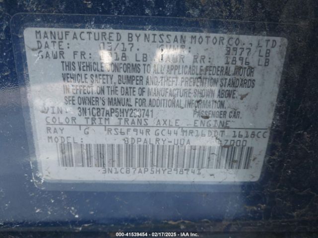 3N1CB7AP5HY298741 Nissan Sentra Sr Turbo