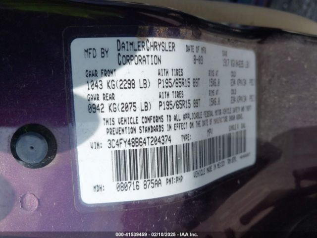 2004 CHRYSLER PT CRUISER 3C4FY48B64T204374 Photo 8