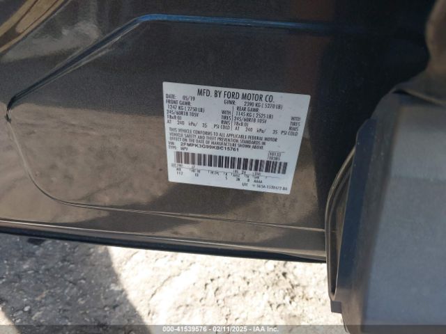 2FMPK3G99KBC15761 Ford EDGE SE