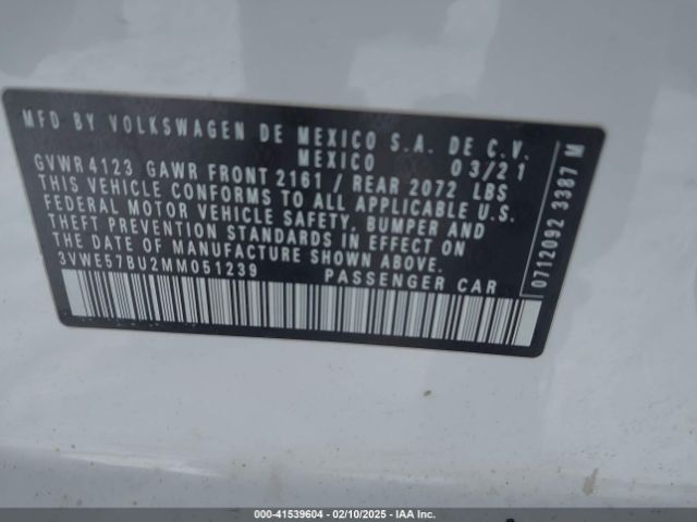 3VWE57BU2MM051239 Volkswagen Jetta 1.4t Sel