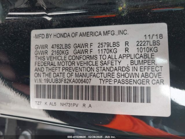 2019 ACURA TLX 19UUB3F82KA006407 Photo 8