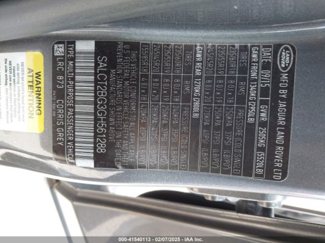 2016 LAND ROVER DISCOVERY SPORT SALCT2BG3GH561288 Photo 8