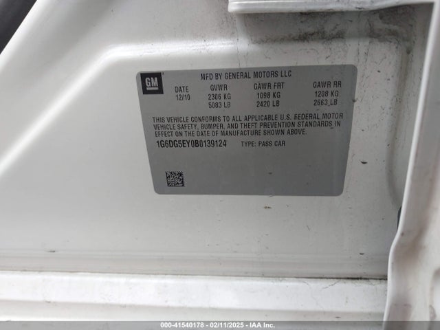 2011 CADILLAC CTS 1G6DG5EY0B0139124 Photo 8