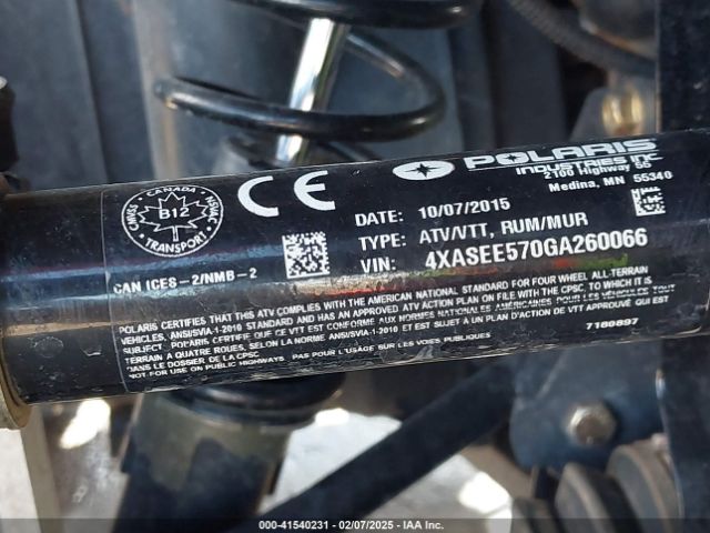 2016 POLARIS SPORTSMAN 4XASEE570GA260066 Photo 9