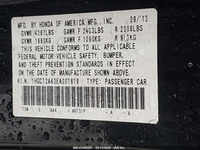 1HGCT2A83EA001618 Honda Accord Ex-l V-6