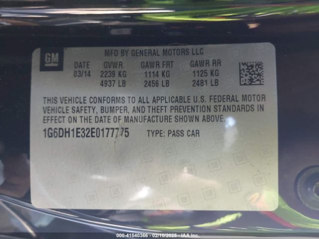 1G6DH1E32E0177775 Cadillac Cts Premium