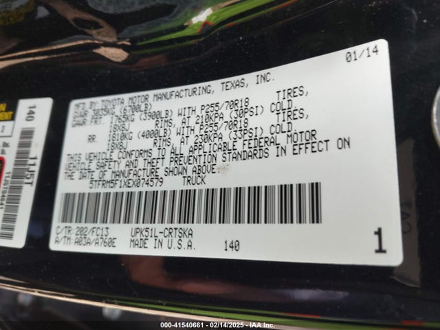 5TFRM5F1XEX074579 Toyota Tundra Sr5 4.6l V8