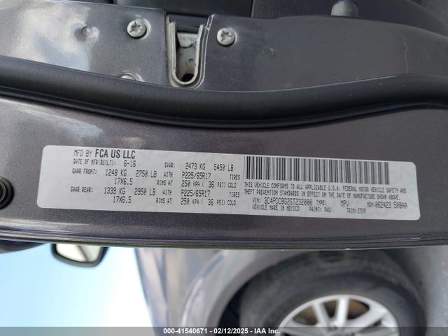Dodge Journey Sxt 2016 3C4PDCBG2GT232000 Image 9