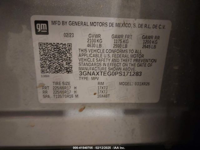 3GNAXTEG0PS171283 Chevrolet Equinox Awd 2fl