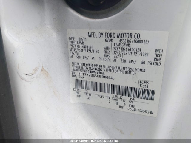 Ford F-250 Xl 2014 1FT7X2B66EEB68940 Image 9