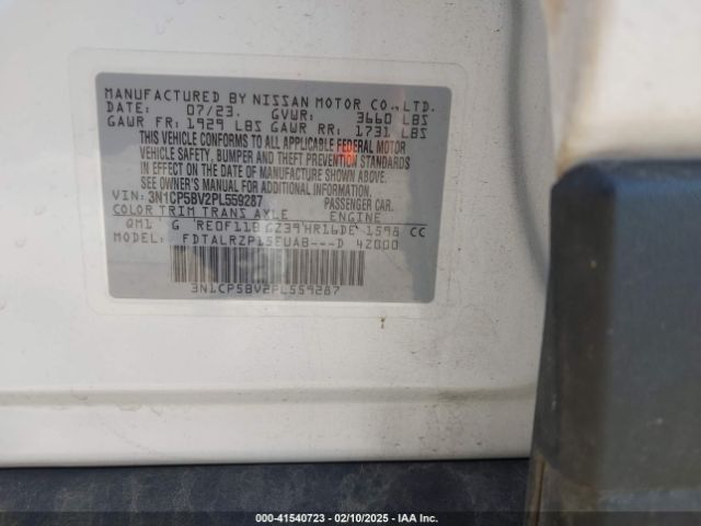 3N1CP5BV2PL559287 Nissan Kicks S Xtronic Cvt