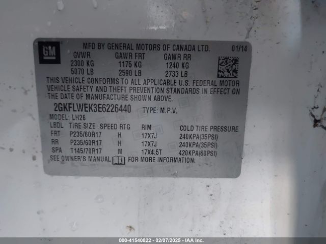 2GKFLWEK3E6226440 GMC Terrain Sle-2
