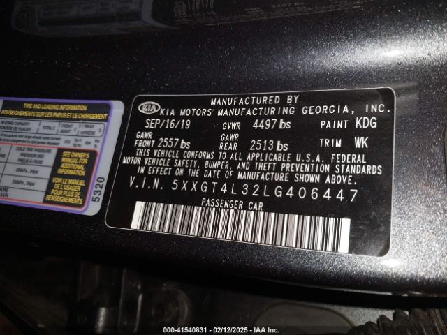 2020 KIA OPTIMA 5XXGT4L32LG406447 Photo 8