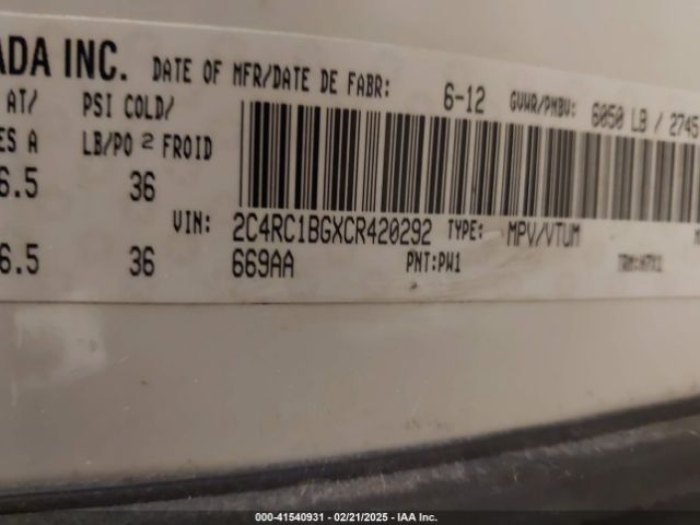 2012 CHRYSLER TOWN & COUNTRY 2C4RC1BGXCR420292 Photo 8