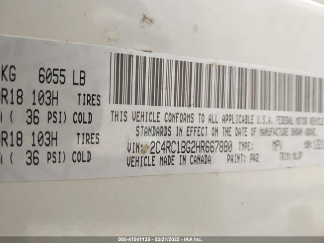 2C4RC1BG2HR667880 Chrysler Pacifica Touring-l