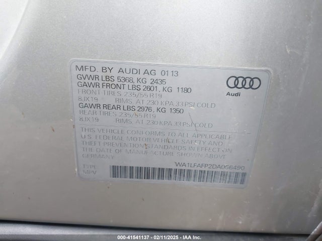 2013 AUDI Q5 WA1LFAFP2DA056490 Photo 8