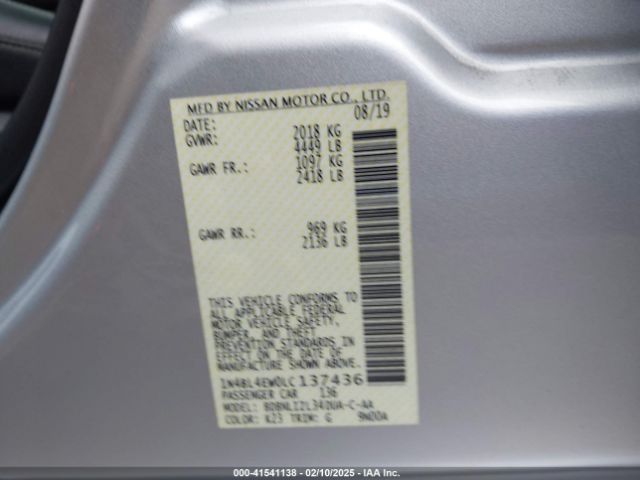 1N4BL4EW0LC137436 Nissan Altima Sl Intelligent Awd