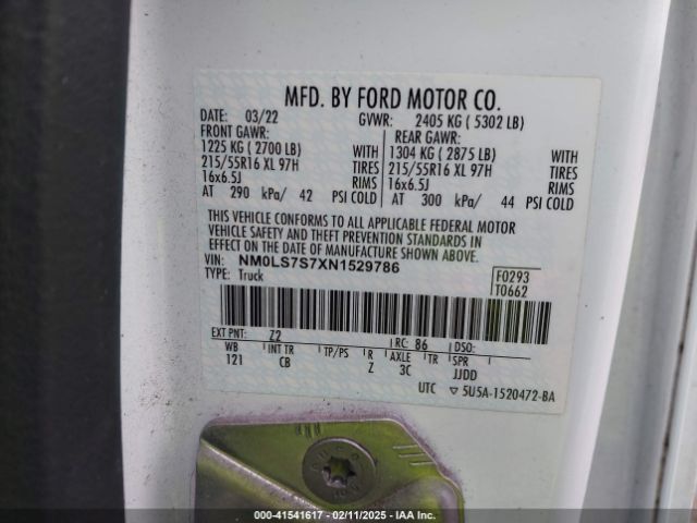 NM0LS7S7XN1529786 Ford Transit Connect Xl Cargo Van