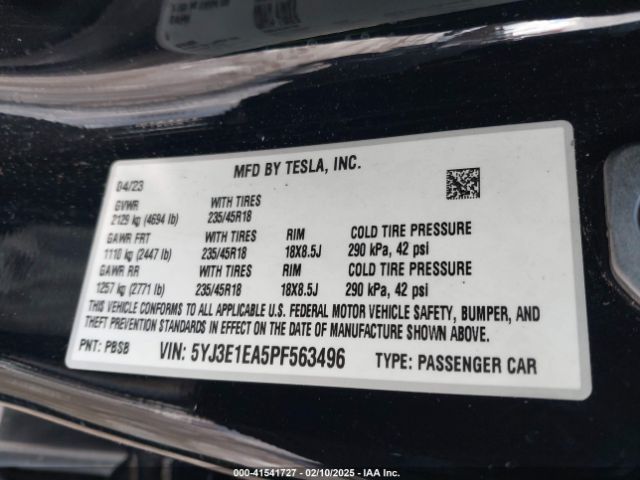 2023 TESLA MODEL 3 5YJ3E1EA5PF563496 Photo 8