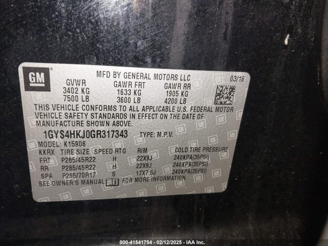 2016 CADILLAC ESCALADE ESV 1GYS4HKJ0GR317343 Photo 8