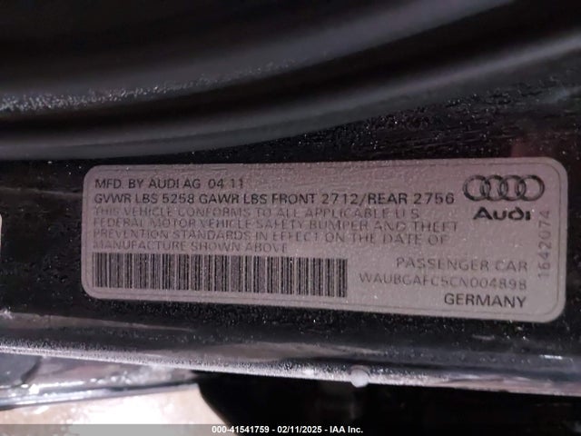 2012 AUDI A6 WAUBGAFC5CN004898 Photo 8