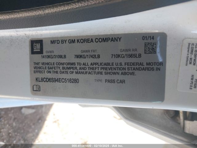 KL8CD6S94EC516280 Chevrolet Spark 1lt Auto