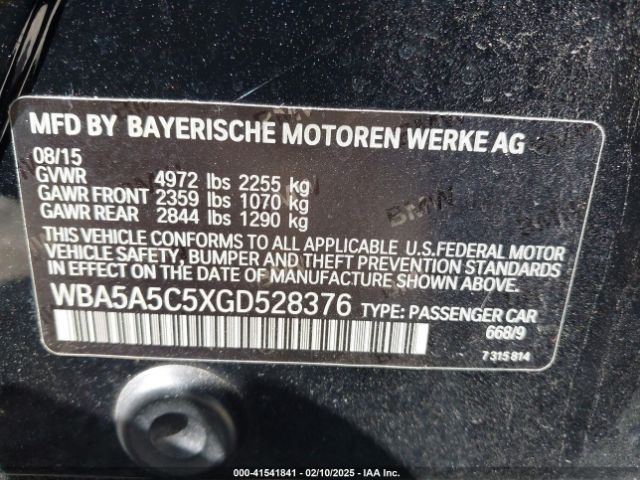WBA5A5C5XGD528376 BMW 528I