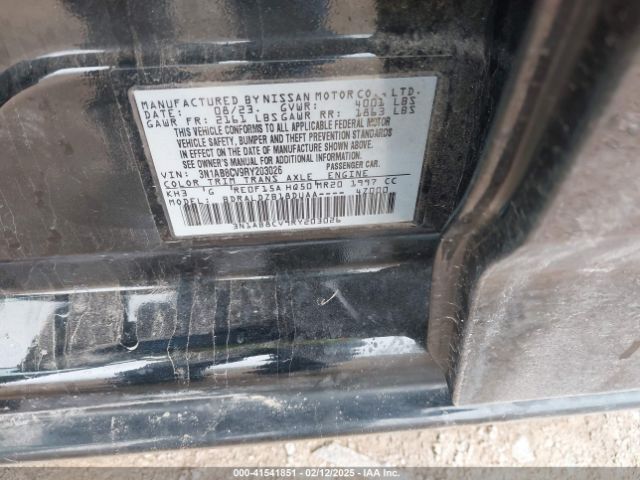 3N1AB8CV9RY203026 Nissan Sentra Sv Xtronic Cvt