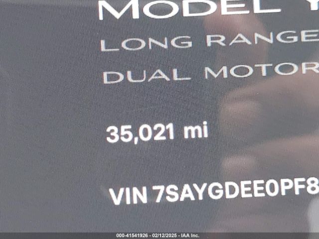 7SAYGDEE0PF827201 Tesla Model Y Awd/long Range Dual Motor All-wheel Drive