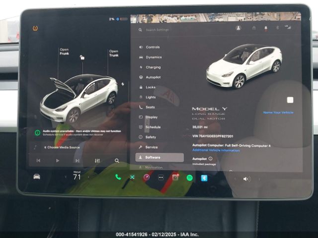 7SAYGDEE0PF827201 Tesla Model Y Awd/long Range Dual Motor All-wheel Drive