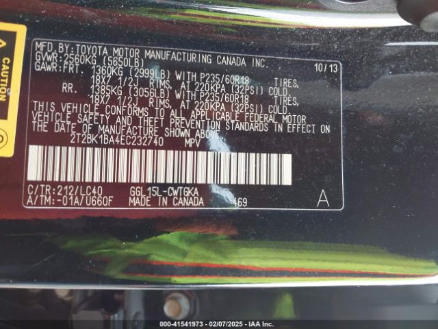 2T2BK1BA4EC232740 Lexus RX 350