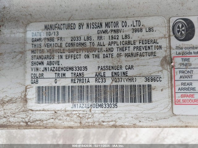 Nissan 370z Touring 2014 JN1AZ4EH0EM633035 Image 9