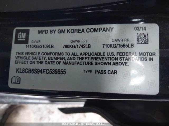 KL8CB6S94EC539855 Chevrolet Spark Ls Auto