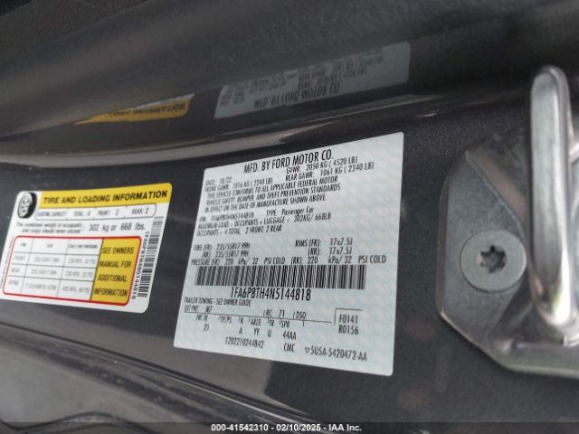 1FA6P8TH4N5144818 Ford Mustang Ecoboost Fastback