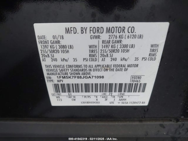 Ford Explorer Limited 2018 1FM5K7F88JGA71098 Image 9