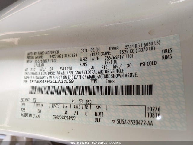 1FTER4FH3LLA33559 Ford Ranger