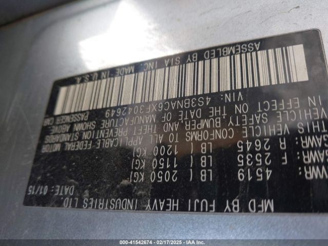 4S3BNAC6XF3042649 Subaru Legacy 2.5i Premium