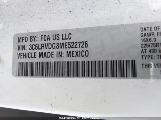 3C6LRVDG8ME522726 RAM Promaster 2500