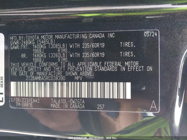 Lexus t24a-fts 2024 2T2BAMBA5RC038390 Image 9