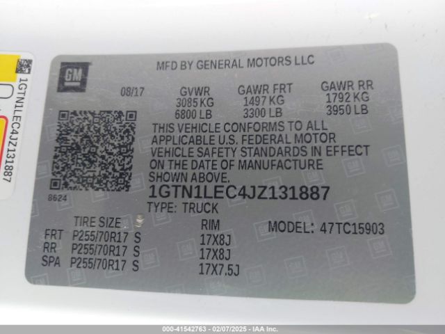 1GTN1LEC4JZ131887 GMC l83 -spark ignited direct injection, variable valve timing, afm, e85 max, alum