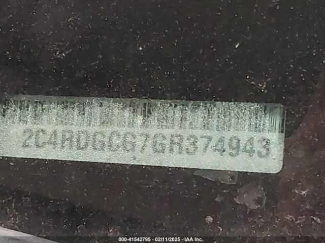 2C4RDGCG7GR374943 Dodge Grand Caravan Sxt