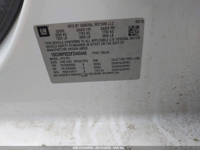 1GCVKPEC5FZ443440 Chevrolet Silverado 1500 Ls