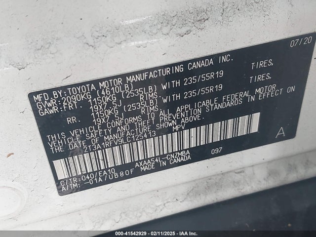 Toyota Rav4 Xle Premium 2020 2T3A1RFV9LC125413 Image 9